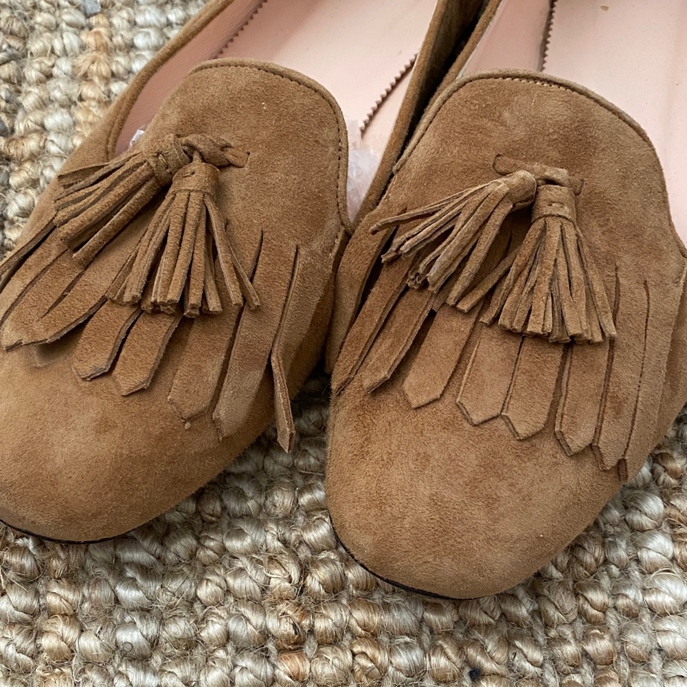 NWOT - J. Crew Tan Suede Tassel Loafers